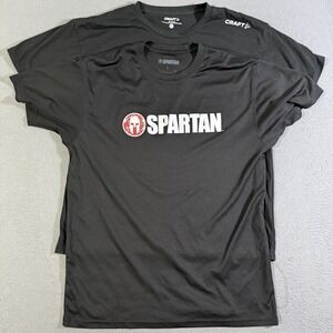 Lot Of 2 Spartan Sprint Navy 10km 25 Obstacles Finisher T-shirt Size Large